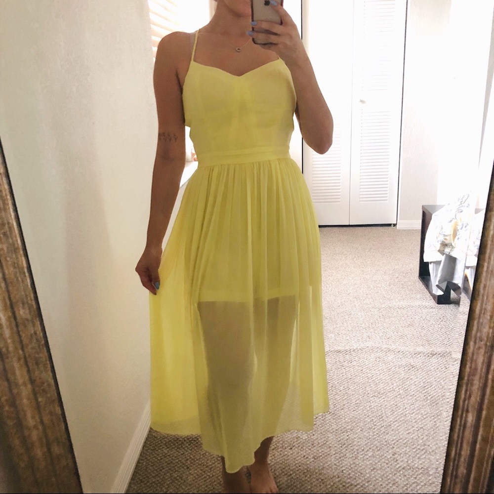 SALE BCBGeneration Yellow Midi Dress jumpsuit